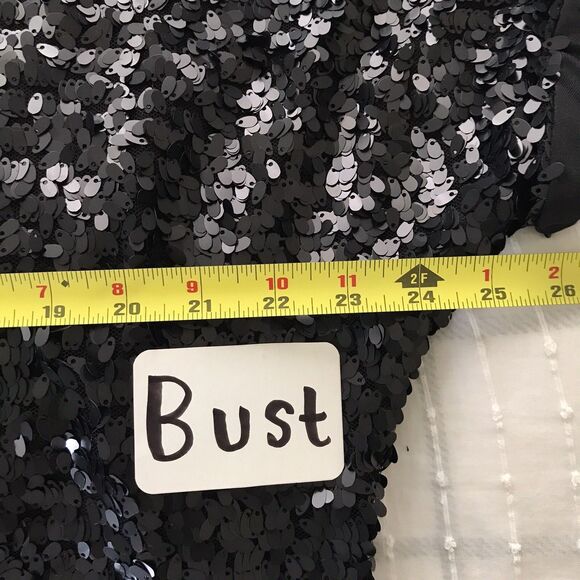 Upson Downes Black Sequin Short Sleeve Cocktail Evening Going Out Jacket - M - Picture 4 of 7